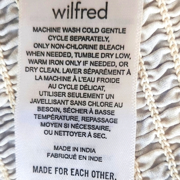 Aritzia Wilfred Crop Top Blue/White Lace Straps Ruffle Hem Sz M - Picture 11 of 13